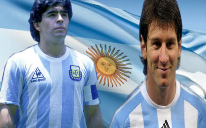 Messi va Maradona. Foto: authintmail.com