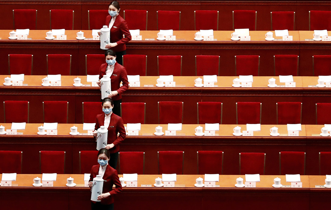 Пекинда Хитой парламентининг навбатдаги йиғилиши олдидан.