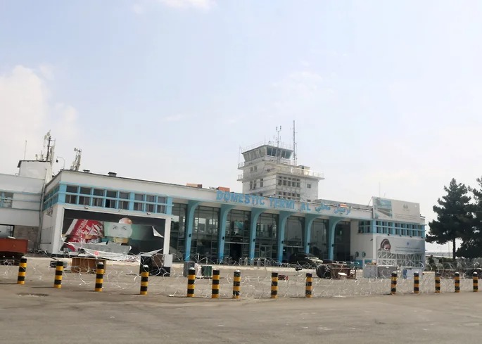 Кобул аэропортидаги ҳувуллаб қолган терминал.