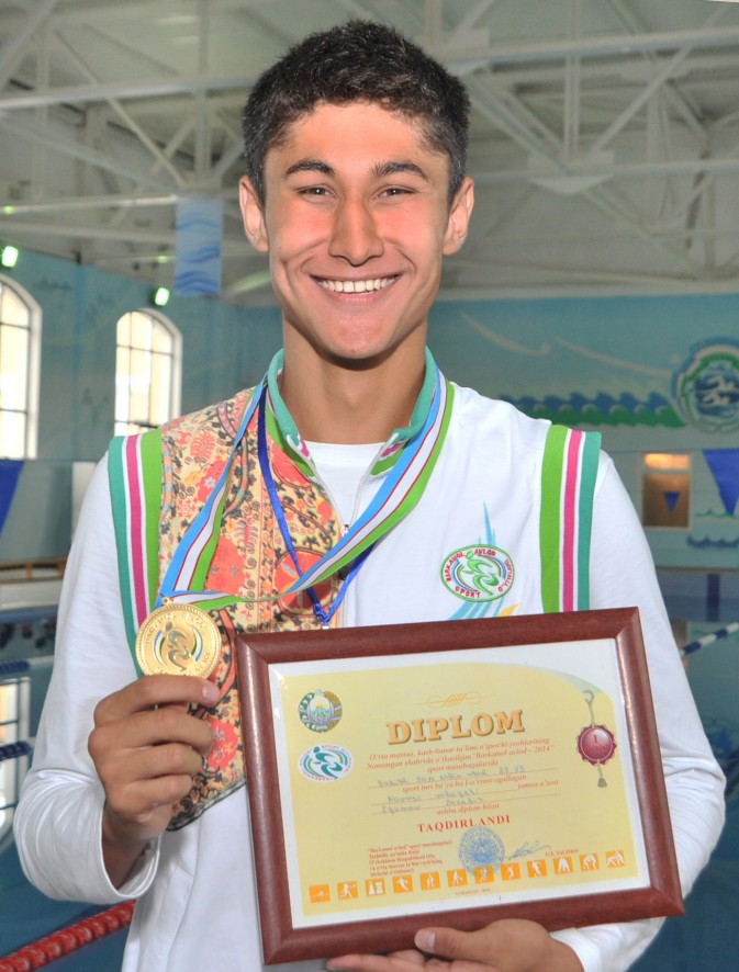 Bahodir Egamov — oltin medal sovrindori. Foto: O‘zA