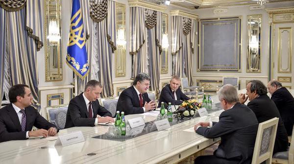 Poroshenko va Platini o‘rtasidagi uchrashuv. Foto: president.gov.ua