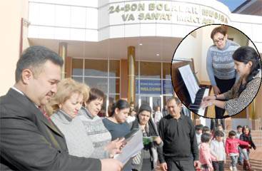 24-son bolalar musiqa va san’at maktabi oldida. Foto: zarnews.uz