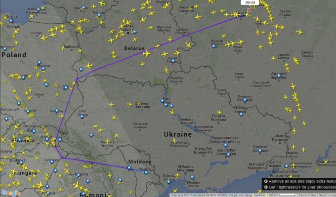 Скриншот: FlightRadar24