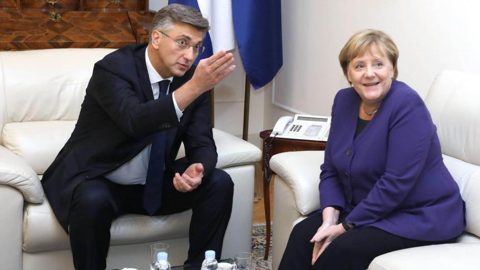 Xorvatiya bosh vaziri Andrey Plenkovich va Germaniya kansleri Angela Merkel
