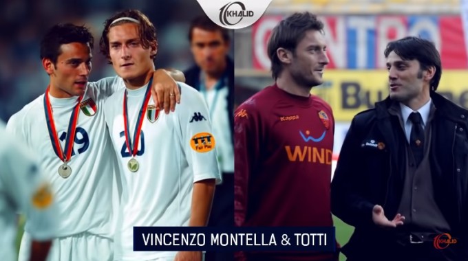 Vinchenso Montella va Totti (ishsiz) — Montella Italiya terma jamoasida yosh Totti bilan birga to‘p surgan. “Roma”da esa uning ustoziga aylangan