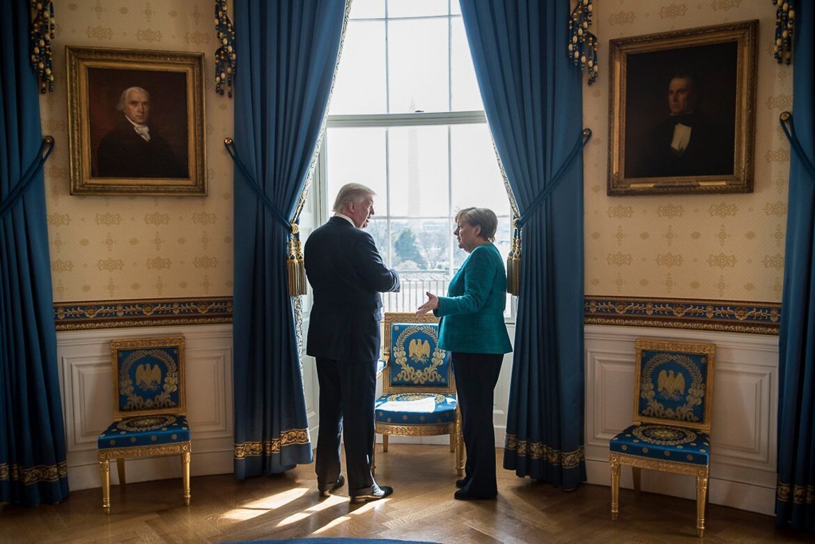 Donald Tramp va Angela Merkel