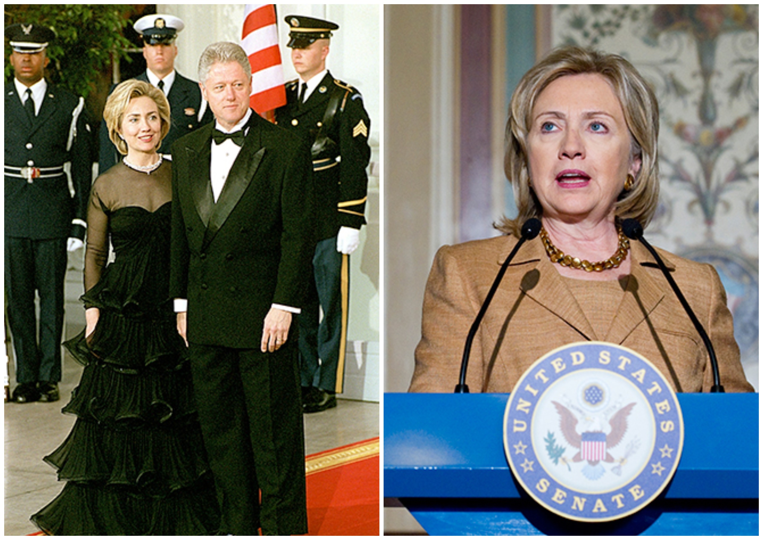 Билл ва Ҳиллари Клинтон давлат зиёфатидан олдин, 1999 йил 8 апрель ҳамда собиқ биринчи хоним АҚШ давлат котиби мақомида, 2010 йил 30 сентябрь