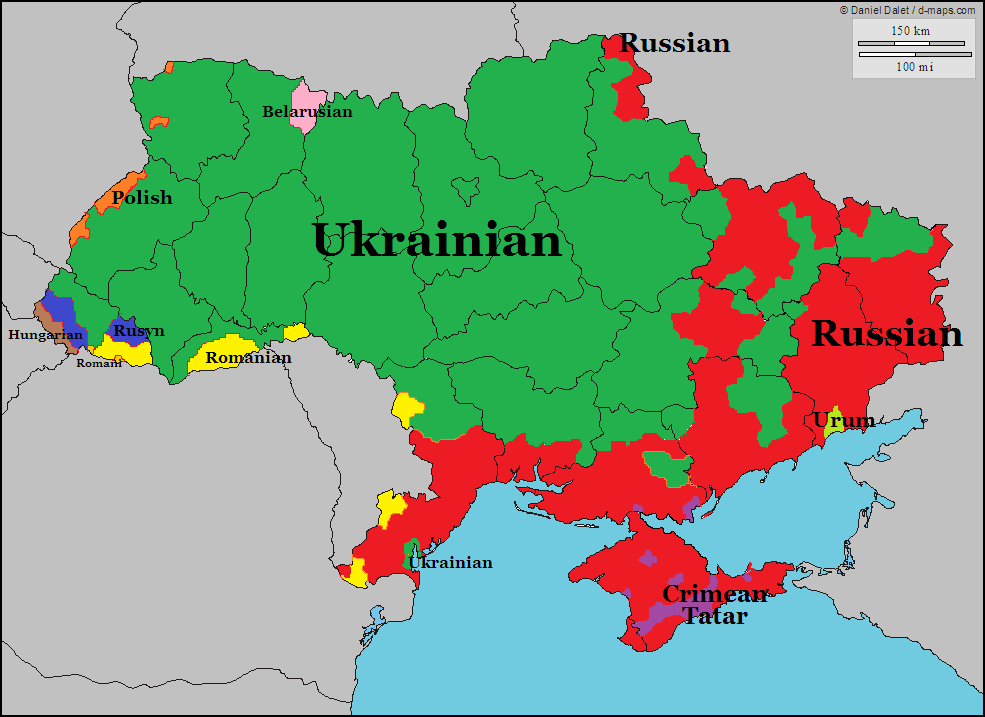 Украина Республикасининг тил харитаси