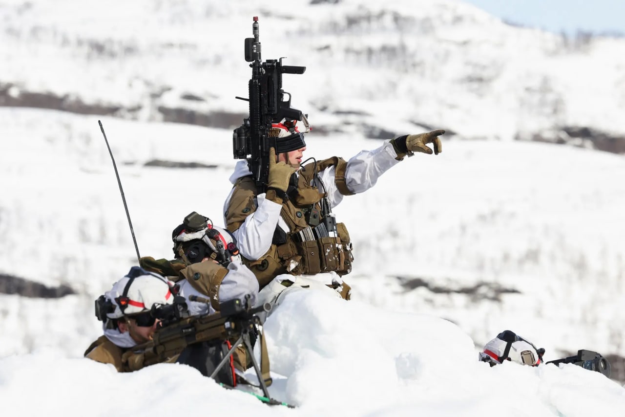 Норвегия армияси аъзолари НАТОга аъзо давлатлар, шунингдек, Финляндия ва Швециядан 30 000 га яқин аскарни тўплаган Cold Response 2022 деб номланган ҳарбий машғулотларда қатнашмоқда.
