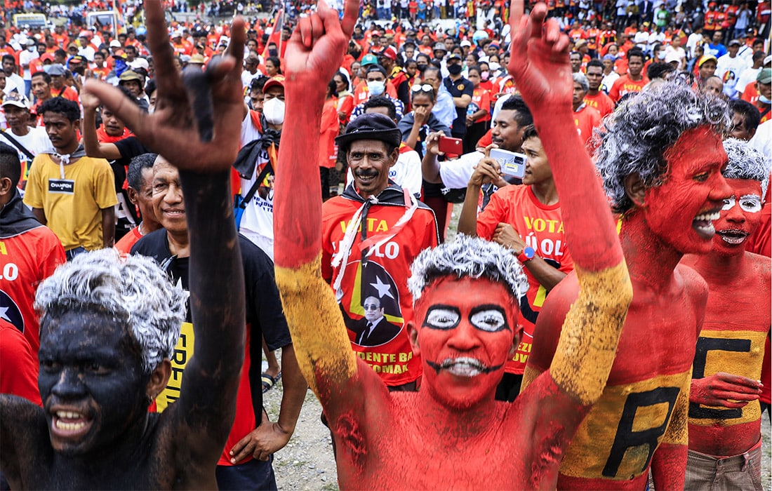 Sharqiy Timorning amaldagi prezidenti Fransisko Guterras tarafdorlari ko‘chalarga chiqib, uni qo‘llab-quvvatladilar.