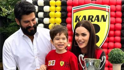 Turk kinosining mashhur juftligi Burak O‘zchivit va Fahriye Evjen o‘g‘li Karanning tug‘ilgan kunini nishonladi (foto)