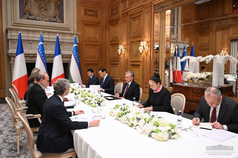 Shavkat Mirziyoyev Fransiya taraqqiyot agentligi rahbariyati bilan uchrashuv o‘tkazmoqda (foto)