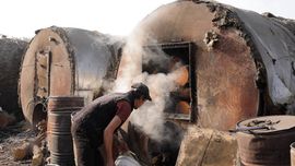 Янгийўлда ўтиндан кўмир ишлаб чиқариб, атмосфера заҳарланишига сабаб бўлган фуқаро фаолиятига чек қўйилди