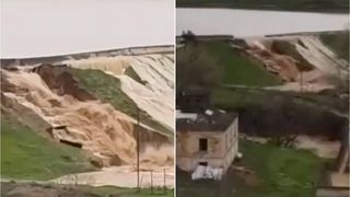 Доғистонда Гежух сув омбори тўғони ёрилди, кўприк қулаб тушди (видео)