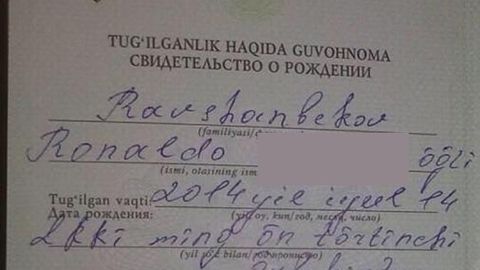 Xorazmda yangi tug‘ilgan chaqaloqqa Ronaldo deb ism qo‘yildi