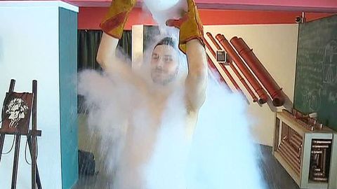 Россиялик физик олим Ice Bucket Challenge акциясидан илҳомланиб, суюқ азотда чўмилди