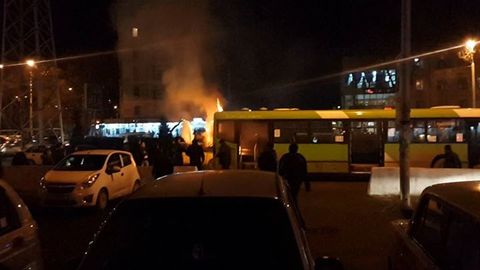 Тошкентдаги «Чилонзор» метро бекати яқинида автобус ёниб кетди