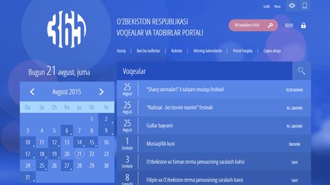 O‘zbekiston Respublikasi voqealar va tadbirlar portali ishga tushirildi