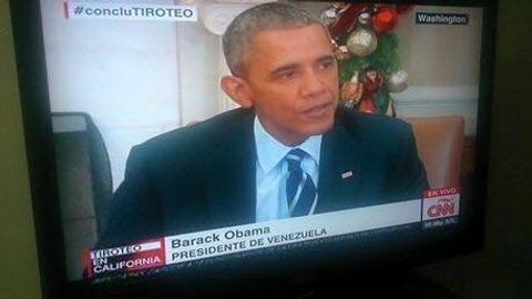 CNN Barak Obamani ispaniyaliklarga Venesuela prezidenti sifatida tanishtirdi