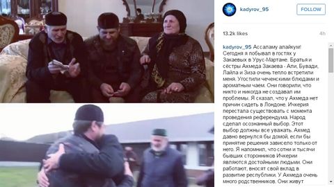 Qodirov Ahmad Zakayevni Chechenistonga qaytishga chaqirdi