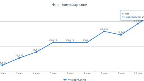 UZ доменида рўйхатдан ўтган веб-сайтлар сони 26 мингтага етди