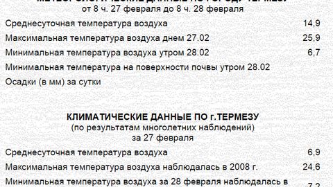 Termizda havo haroratining iliqligi bo‘yicha 2008-yilgi rekord yangilandi
