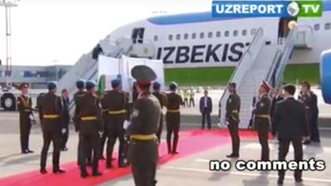 Видео: Аэропортда Президент билан видолашув