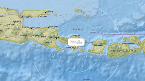Индонезиянинг Бали оролида рўй берган 5,5 магнитудали зилзила хорижий сайёҳларни таҳликага солиб қўйди