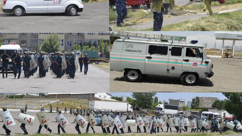 Namanganda ommaviy tartibsizliklar oldini olish va bartaraf etish bo‘yicha mashg‘ulot o‘tkazildi (foto)