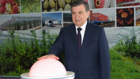 Шавкат Мирзиёев Андижонда мева-сабзавотни қайта ишловчи корхона қурилишига тамал тошини қўйди