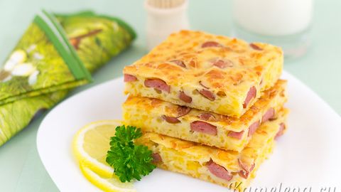 Пишлоқ ва сосискали пирог тайёрлаймиз