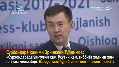 Surxondaryo hokimi: Viloyat o‘qituvchilari ham, shifokorlari ham paxtaga chiqmaydi (video)