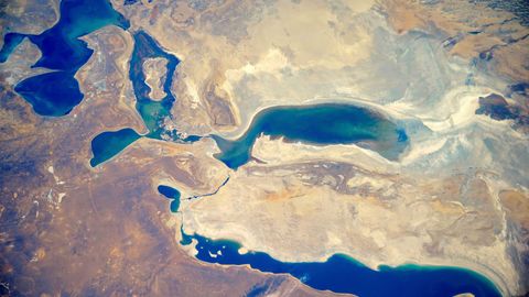 Россиялик космонавт Орол денгизининг коинотдан олинган суратини тақдим этди (фото)