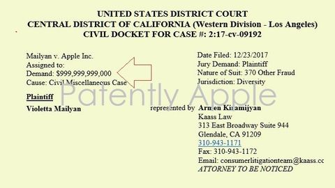 Apple’ni sudga berib, undan 999 999 999 000 dollar talab qilishdi