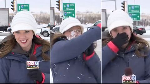 Fox News телеканали оператори жонли эфир олдидан бошловчининг юзига қор улоқтирди (видео)