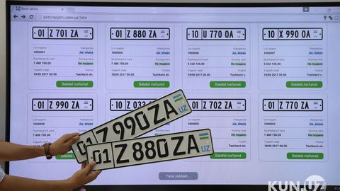 O‘zbekistonda o‘tgan hafta mobaynida onlayn auksionni orqali 761 mln so‘mga teng avtoraqamlar sotildi