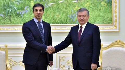 Шавкат Мирзиёев БАА бош вазири ўринбосари шайх Мансур бин Зоид ал-Наҳаённи қабул қилди