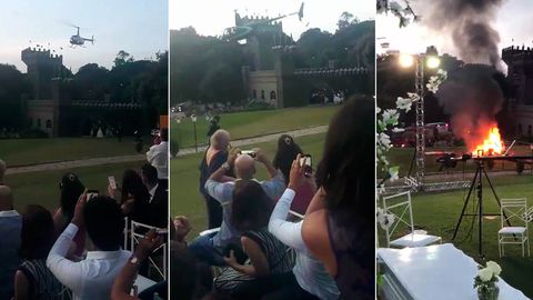 Braziliyadagi to‘yda kelinni olib ketayotgan vertolyot quladi (video)