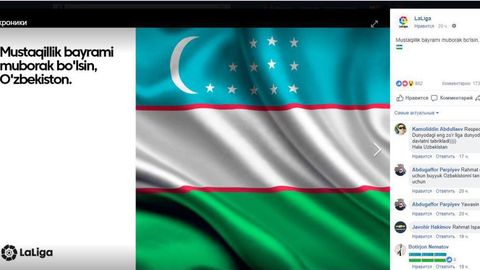 La Liga o‘zbek xalqini o‘zbek tilida Mustaqillik bayrami bilan tabrikladi
