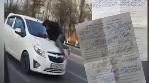 Toshkentda Spark kapoti ustida “sayr qildirgan” yigit emas, qiz ekan. IIBB ularni jarimaga tortdi (video)