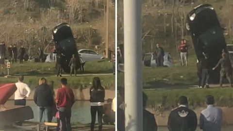 Тошкент вилоятида тезлик билан келаётган Lacetti каналга отилиб кетди (видео)