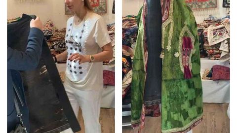 Foto: Rossiyalik figurachi Tatyana Navka Toshkentda paranji kiyib ko‘rdi