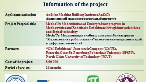 Andijon mashinasozlik instituti 60 ming dollar miqdoridagi xalqaro grant g‘olibi bo‘ldi