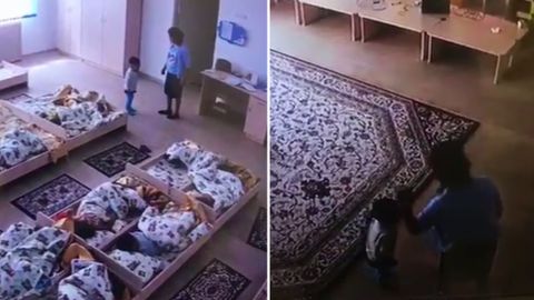 Олмаотада боғча боласини урган тарбиячига нисбатан суд ҳукми ўқилди