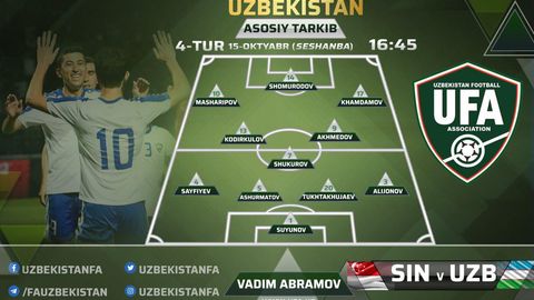 Singapur — O‘zbekiston. Vadim Abramov asosiy tarkibni e’lon qildi