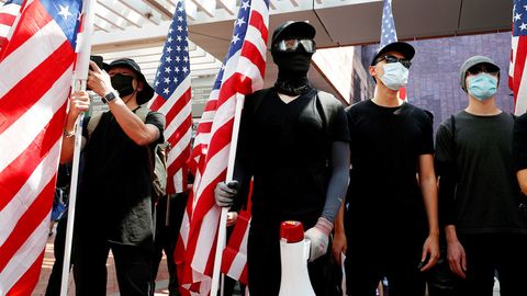 Gonkongda yuzlab namoyishchilar AQShga minnatdorlik bildirdi