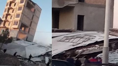 Jizzaxda yangi qurilayotgan ko‘p qavatli uyning bir qismi qulab tushdi