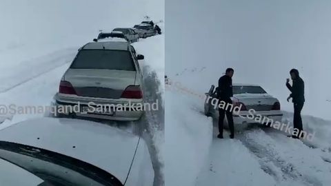 Video: Payariqdagi qalin qor “tuzog‘i”da qolib ketgan Nexia’lar