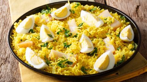 Basmati guruchi, tuxum va baliqdan tayyorlanadigan hindcha taom retsepti