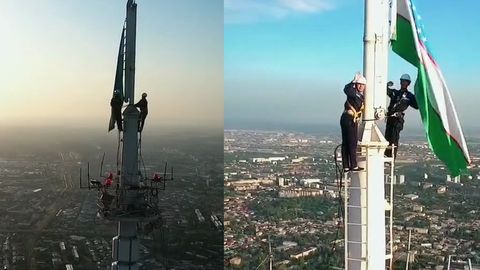 Video: Toshkent teleminorasidagi O‘zbekiston bayrog‘i yangilandi